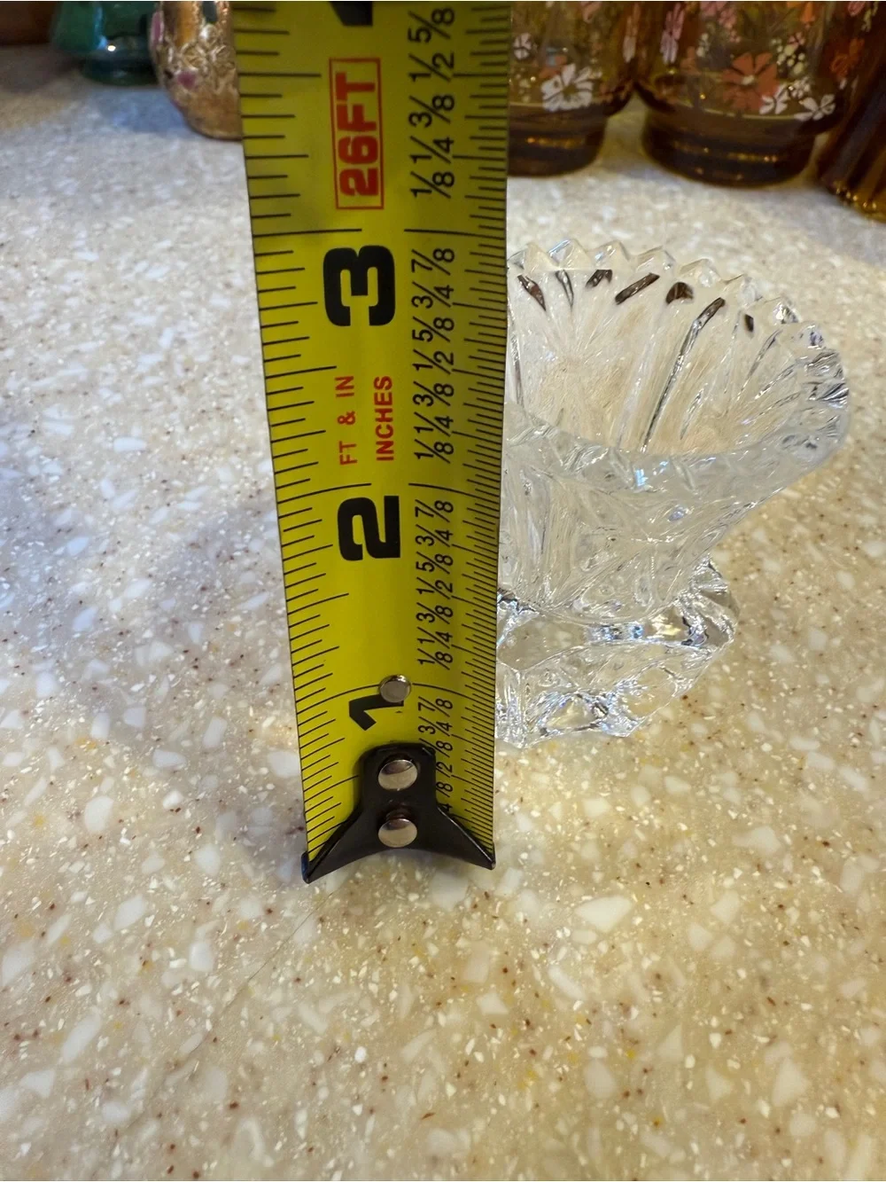 Vintage Clear Glass Cut-Style Decorative Toothpick Holder